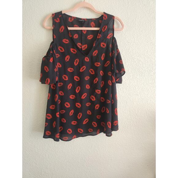 Torrid Women's Semi Sheer Kiss Blouse 0 - Picture 1 of 6